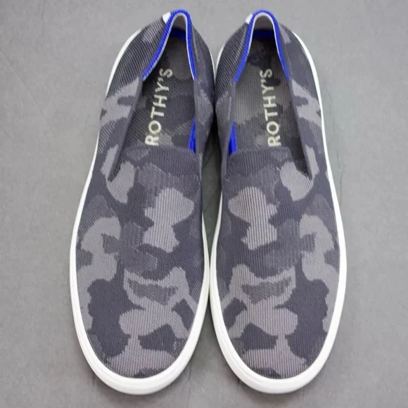 Rothy's Womens US 8.5 The Original Slip On Sneaker Grey Camo Camouflage Sneakers - Picture 8 of 12